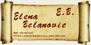 Elena Belanović vizit kartica